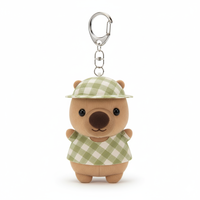 Tenue à carreaux Capybara peluche mignon Animal en peluche pour enfants décor à la maison doux Plaid Capybara peluche jouet en gros