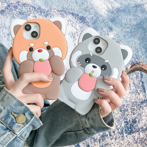 สำหรับ iPhone เคสโทรศัพท์มือถือกันกระแทกลายการ์ตูนรูปสัตว์แรคคูนพร้อมด้วยการตกแต่งในแม่พิมพ์ - Product Image 3