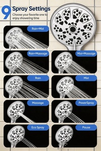 <span class=keywords><strong>Pommeau</strong></span> <span class=keywords><strong>de</strong></span> <span class=keywords><strong>douche</strong></span> moderne haute pression chromé 2-en-1 (main et pluie) avec installation facile pour salle <span class=keywords><strong>de</strong></span> bain - Product Image 2