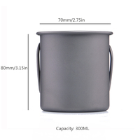 Tasse légère Ti-King en titane pur à paroi simple avec poignée pliable – Options pour la cuisson sur feu ouvert, ustensile de cuisine pour les aventures en plein air