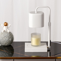 Lampe chauffe-bougie électrique de luxe moderne en métal noir, réglable en hauteur, avec variateur d'intensité et fonction aromathérapie