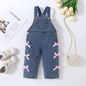 Pantalons pour bébé imprimés à la mode, style coréen décontracté, denim <span class=keywords><strong>cargo</strong></span>, printemps 2025 - Product Image 1