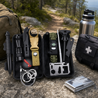 Kit de survie en milieu sauvage personnalisé avec logo OEM, 13 en 1, ensemble d'outils multifonctionnels, trousse de premiers soins, équipement de camping pour l'autodéfense