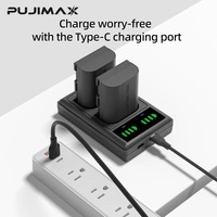 PUJIMAX 2 Adet 2750mAh LPE6 LP-E6 Pil ve LED'li Çift Şarj Cihazı Canon EOS 5DS R 5D Mark II 5D Mark III 6D 7D 70D 80D Fotoğraf Makineleri için