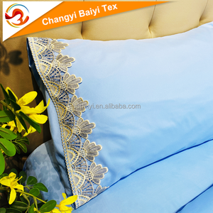 Juego de Ropa de Cama de Microfibra Tejida de Poliéster 100%, Duradera, Fácil de Lavar, Lisa, con Encaje Personalizado, Teñida en Color Sólido, de Lujo para el Hogar, Hotel y Hospital - Product Image 4