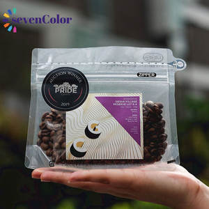 Bolsa de Embalaje de Café con Forma de Diamante, Transparente, Mate, Esmerilada, con Impresión Personalizada, en Existencia, 250g, con Válvula y Cierre - Product Image 1