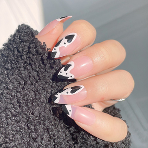 El más vendido europeo, nuevo diseño, estampado <span class=keywords><strong>de</strong></span> corazón negro, cubierta completa, <span class=keywords><strong>puntas</strong></span> <span class=keywords><strong>de</strong></span> uñas, modelo ABS, estilo, forma <span class=keywords><strong>de</strong></span> ataúd, dedos <span class=keywords><strong>de</strong></span> presión DIY - Product Image 2