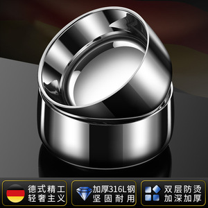 316 Stainless Steel Rice Bowl Double Layer Insulated Large Capacity Round Food Storage <b>Container</b> for Home Use - Product Image 4