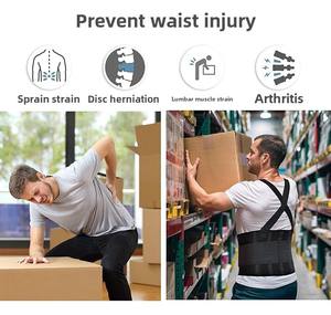 สายรัดพยุงหลังแบบปรับได้ น้ำหนักเบา ระบายอากาศได้ดี สำหรับงานยกของหนัก พร้อมสายรัดไหล่ - Product Image 4