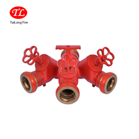 Raccord d'hydrant d'incendie en aluminium sur mesure TL, 3 voies, avec vannes d'arrêt