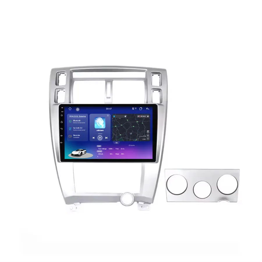 12+512GB Android 13 Car Radio 8 Core QLED Touch Screen Adas Dvr For Hyundai Tucson 2004-2009 Bt 360 Panoramic Camera