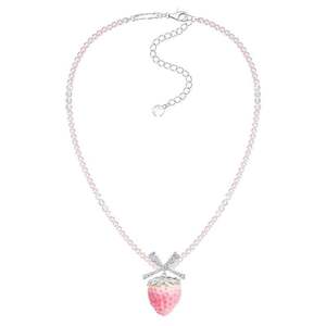 תכשיטי אופנה תכשיטים חרוזים שרשראות פנינים ורוד תות תליון שרשראות שרשראות לבחורה - Product Image 2