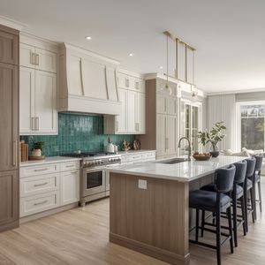 Armoires de cuisine modernes de style américain, laquées blanches brillantes, pour le mobilier de la maison, rangement de placard - Product Image 4