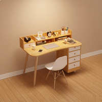 Bureau d'étude moderne multifonctionnel pour étudiants avec tiroir et armoire, durable, simple, table d'étude à domicile, panneau en bois, bureau d'ordinateur pour la maison