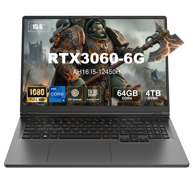 GenMachine 16 Inch 165Hz Gaming Laptop Intel Core I5 12450H with RTX 3060 DDR4 3200MHz 180W Power Business & Gaming Notebook PC
