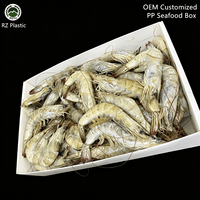 Caisse en plastique ondulé PP pour poisson congelé (saumon, thon), conteneur de stockage frigorifique empilable, caisse en panneaux alvéolés, usine OEM