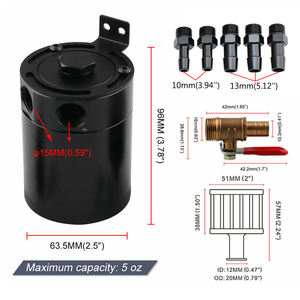 通用<span class=keywords><strong>2</strong></span>端口铝挡板挡油罐油箱新条件，带排水阀空气-油分离器 - Product Image 2