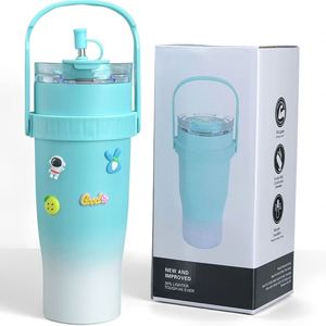 Custom <b>Coffee</b> Cup Stainless Steel Wide Mouth Sport Tumbler 40Oz Engraved Mug Water Bottle With Handle and Straw Lid - Product Image 4