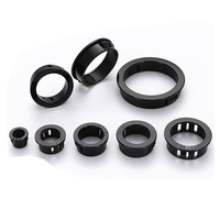 GH 301 Nylon Plastique Rond Snap in Type Verrouillage Trou Tube Meubles Clôture Poteau Tuyau Insert Embouts Ton Noir