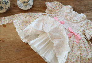 FL65 moda estiva bambina abito spagnolo pizzo blu Tulle all'ingrosso <span class=keywords><strong>abbigliamento</strong></span> per bambini 2-7 anni - Product Image 5