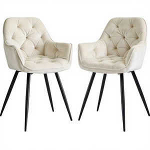 Silla de Comedor Elegante y Moderna, Silla de Terciopelo, Asiento Acolchado de Lujo para <span class=keywords><strong>Restaurante</strong></span> o Comedor - Product Image 4