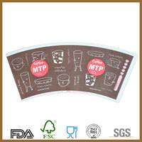 Vente en gros de gobelets en papier jetables en forme d'éventail avec logo personnalisé, gobelets en papier biodégradables et compostables