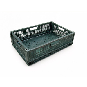 Cesta Plegable de Plástico Marca HUADU, Venta al Por Mayor de Fábrica, <span class=keywords><strong>Caja</strong></span> de Almacenamiento para Agricultura, Frutas, <span class=keywords><strong>Verduras</strong></span> y Logística, Hermética y Ecológica - Product Image 4