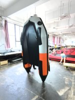 Bateau pneumatique gonflable 235 cm pour 2 personnes, 2+1 compartiments, PVC 0,9 mm, plancher en aluminium, compatible avec moteur hors-bord 4 CV