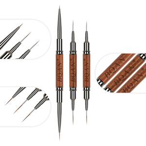 BQAN Luxury Red <strong>Wooden</strong> French Gel Polish Painting Drawing Liner <strong>Nail</strong> <strong>Brushes</strong> Double Headed <strong>Nail</strong> Art Liner <strong>Brush</strong> - Product Image 5