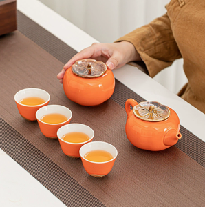 Juego de Té <span class=keywords><strong>Chino</strong></span> Vintage Premium para Ceremonia del Té Gongfu, Porcelana Ecológica, Tetera Portátil de 200 ml, Tazas con Logotipo Personalizado, Relajante para la Oficina - Product Image 3