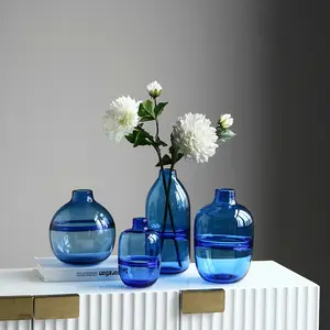 カスタム花の抽象的なマルチカラーガラス花瓶は結婚式のセンターピースに人気があります