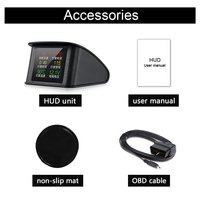 P10 HUD Display OBD2 Car Head up Display con pantalla TFT LCD muestra la velocidad RPM Detección de voltaje para código de error Hud