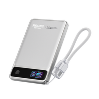 Cargador Inalámbrico Magnético de 5000mAh 10000mAh, Carga Rápida Dual de 15W 22.5W, N54 Fuerte Sujeción, Control de Temperatura de Pantalla TFT, Ultrafino