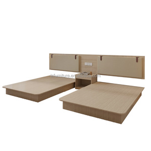 Wholesale Hotel Room Furniture Set Custom King Queen Bed with <b>Headboard</b> <b>Panel</b> Nightstands for Budget Hotel Apartment Guest Room - Product Image 4
