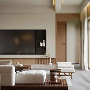 Juego Completo Personalizado de Muebles de Sala de Estar Estilo Chino Nuevo, Mueble de TV y Mesa de Madera para Uso Doméstico - Product Image 5