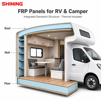 Blanc léger à fort impact, facile à nettoyer, surface brillante, panneaux en fibre de verre FRP pour RV