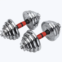 Poids libres d'équipement de gymnastique d'ensemble d'haltères de galvanoplastie d'acier inoxydable de Chrome réglable