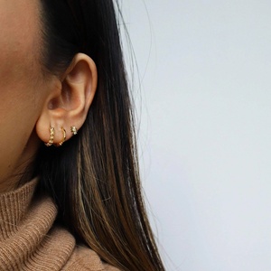 YINJU Pure <strong>Silver</strong> 925 <strong>Daisy</strong> Flower Dainty Two Plating Tone Small Hoop <strong>Earring</strong> for Girls Women - Product Image 4