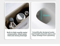WC monobloc moderne en céramique à double chasse, cuvette allongée avec siphon en S pour maisons et hôtels