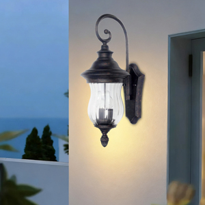 Lampes murales extérieures carrées en aluminium imperméables de style ferme moderne, éclairage mural pour cour rustique - Product Image 1