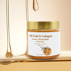 Masque facial de soin de la peau coréen personnalisé à faible MOQ, blanchissant et hydratant, masque facial au collagène d'or 24 carats pour femmes - Product Image 1