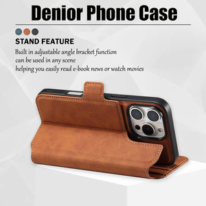 Funda Magnética para Teléfono con Soporte para <span class=keywords><strong>iPhone</strong></span> 12-16 Pro Pro Max, Funda <span class=keywords><strong>de</strong></span> Cuero con Tarjetero Desmontable - Product Image 5