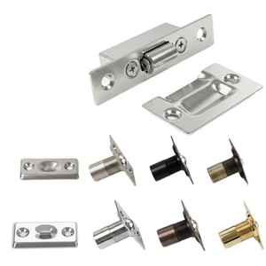 Loquet de porte dissimulé à ressort en acier inoxydable pour portes de salle KTV en bois, fixation automatique par vis, chromé - Product Image 2