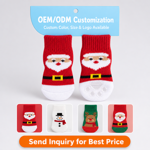Calcetines para Mascotas en Oferta, Calcetines Navideños Antideslizantes para Perros Mayores, con Diseño de Alce y Muñeco de Nieve, para Perros Pequeños como Teddy y <span class=keywords><strong>Bichón</strong></span> Frisé, Antisuciedad y Ecológicos - Product Image 5