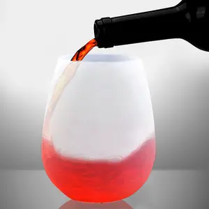 Изготовленные на заказ силиконовые стаканы для вина, небьющиеся складные силиконовые чашки