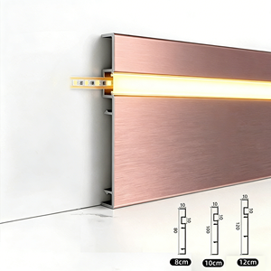 Plinthe LED moderne en alliage <span class=keywords><strong>d</strong></span>'aluminium garantie, finition chromée, <span class=keywords><strong>installation</strong></span> facile, accessoires <span class=keywords><strong>de</strong></span> revêtement <span class=keywords><strong>de</strong></span> sol, résistante à l'<span class=keywords><strong>eau</strong></span> - Product Image 3