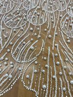 Tissu de dentelle africaine blanche perlée de luxe pour mariée 2026