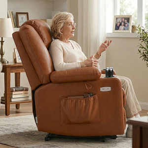 Sillón Reclinable Eléctrico Inteligente de Doble Motor con Masaje, Capacidad de 300 lb, Sofá de Cuero Profesional, Embalaje Optimizado <span class=keywords><strong>para</strong></span> E-commerce - Product Image 3