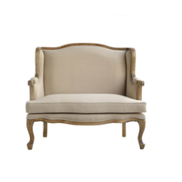 Fauteuil d'appoint en velours et bois massif, durable, de style antique, pour salon, canapé deux places, usage hôtelier et chambre à coucher