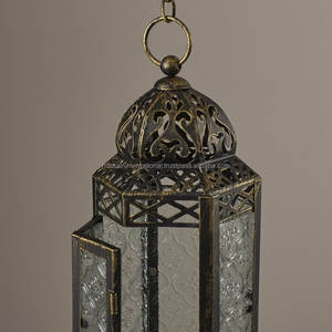 โคมไฟแขวนโลหะสไตล์โมร็อกโกพร้อมกรอบเหล็กทำมือตกแต่งบ้าน - Product Image 2